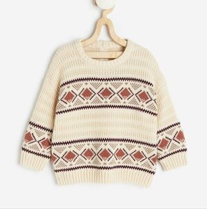 H&M NWT 100% cotton patterned sweater size 3T‎